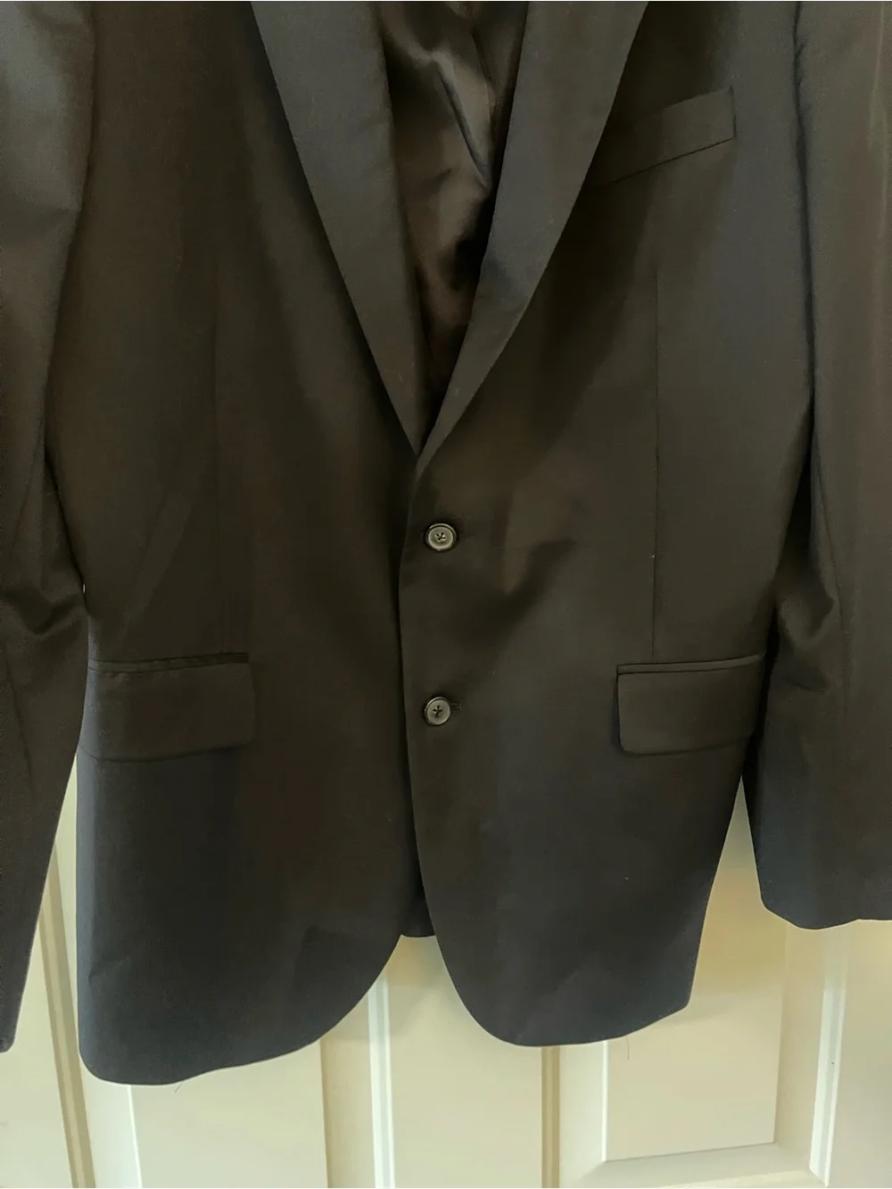 Brooks Brothers Madison Estrato  Wool Herringbone 1818 Black Suit Jacket 45R USA